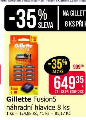 Gillette Fusion5 náhradní hlavice 8 ks 