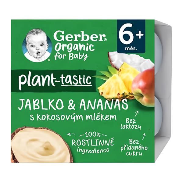 Gerber BIO Ovocná přesnídávka jablko a ananas s kokosovým mlékem 4x90g