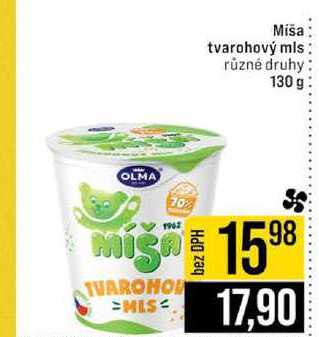 Míša tvarohový mls různé druhy 130 g
