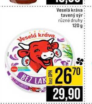 Veselá kráva tavený sýr různé druhy 120 g