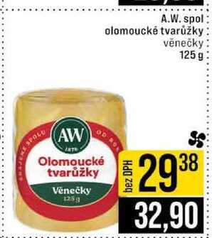 A.W. spol olomoucké tvarůžky věnečky 125 g 
