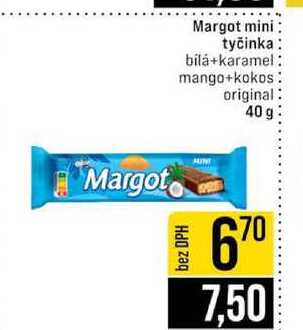 Margot mini tyčinka bila+karamel mango+kokos original 40 g 