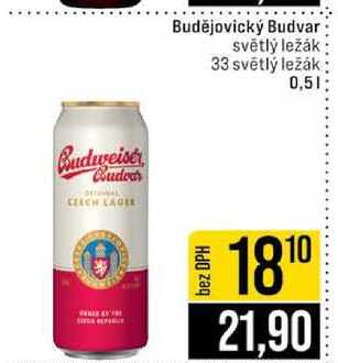 Budějovický Budvar světlý ležák 33 světlý ležák 0,5l