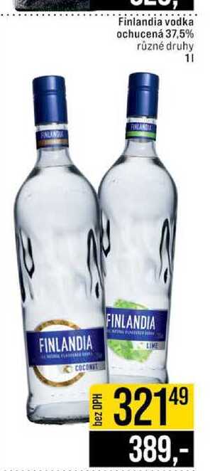 Finlandia vodka ochucená 37,5% různé druhy 1l