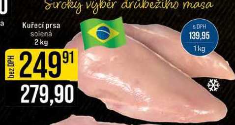Kuřecí prsa solená 2 kg 1kg