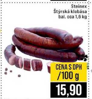 Steinex Štýrská klobása bal cca 1,6 kg 100g
