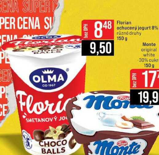 Florian ochucený jogurt 8% různé druhy 150 g 