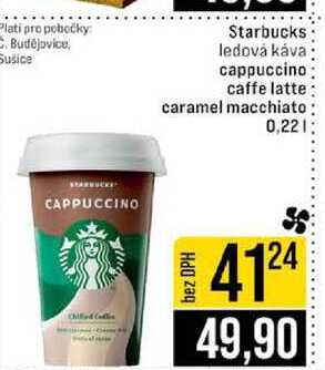 Starbucks ledová káva cappuccino caffe latte caramel macchiato 0,22l