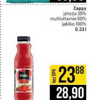 Cappy jahoda 35% multivitamin 50% jablko 100% 0,33l