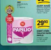 DOBRÝ VÝBER TOALETNÍ PAPÍR PAPILIO 4 role
