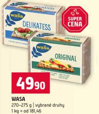 WASA 270-275 g vybrané druhy 