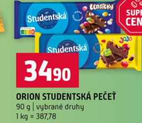 ORION STUDENTSKÁ PEČEŤ 90 g vybrané druhy