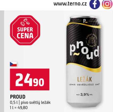 PROUD 0,5l pivo světlý ležák