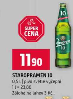 STAROPRAMEN 10 0,5l pivo světlé výčepní 