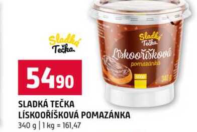SLADKÁ TEČKA LÍSKOOŘÍŠKOVÁ POMAZÁNKA 340 g 