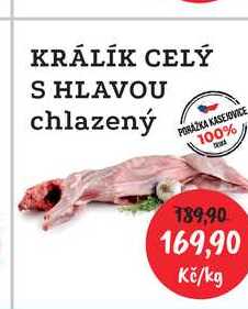 KRÁLÍK CELÝ S HLAVOU chlazený 1kg 