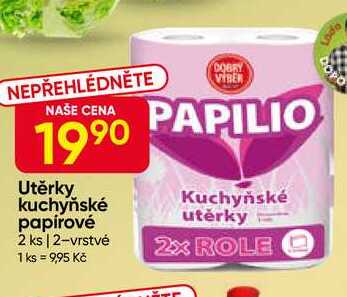 PAPILIO Kuchyňské utěrky 2ks, 2vrstvé