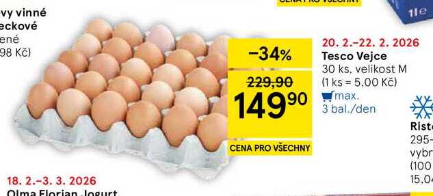 Tesco Vejce velikost M, 30 ks