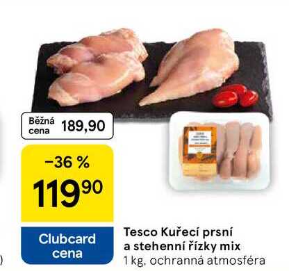 Tesco Kuřecí prsní a stehenní řízky mix, 1 kg