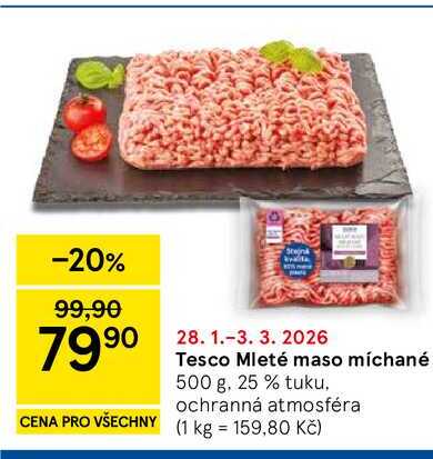 Tesco Mleté maso míchané, 500 g