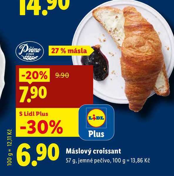 Máslový croissant, 57 g