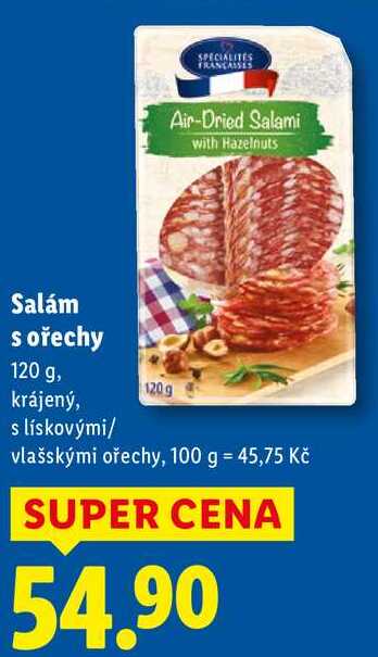 Salám s ořechy, 120 g