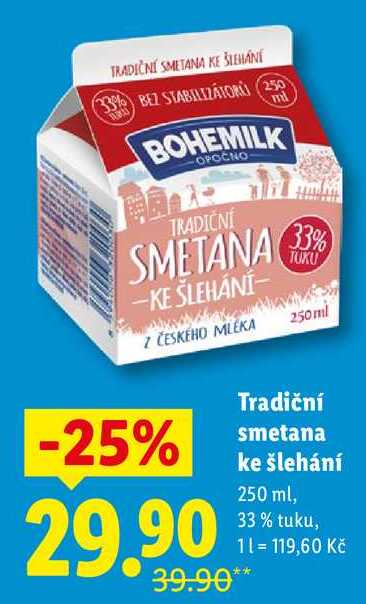 Tradiční smetana ke šlehání, 250 ml