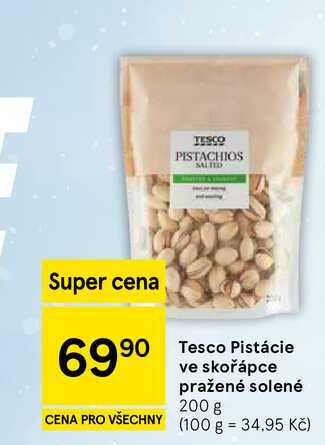 Tesco Pistácie ve skořápce pražené solené, 200 g 