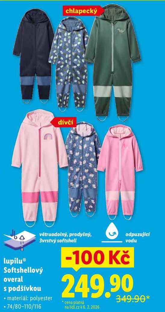 lupilu Softshellový overal s podšívkou