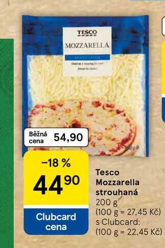 Tesco Mozzarella strouhaná, 200 g 