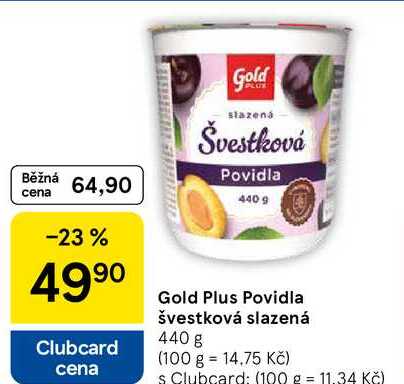 Gold Plus Povidla švestková slazená, 440 g 