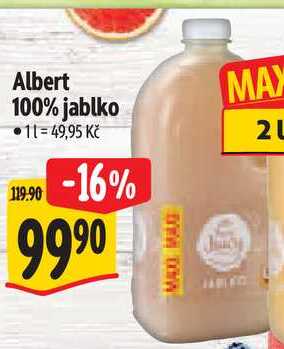 Albert 100% jablko, 2 l
