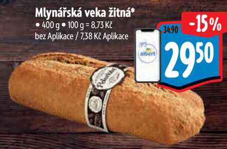 Mlynářská veka žitná, 400 g