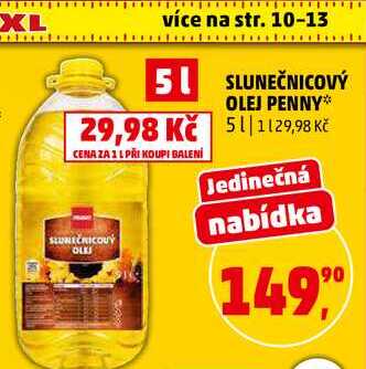 SLUNEČNICOVÝ OLEJ PENNY, 5 l