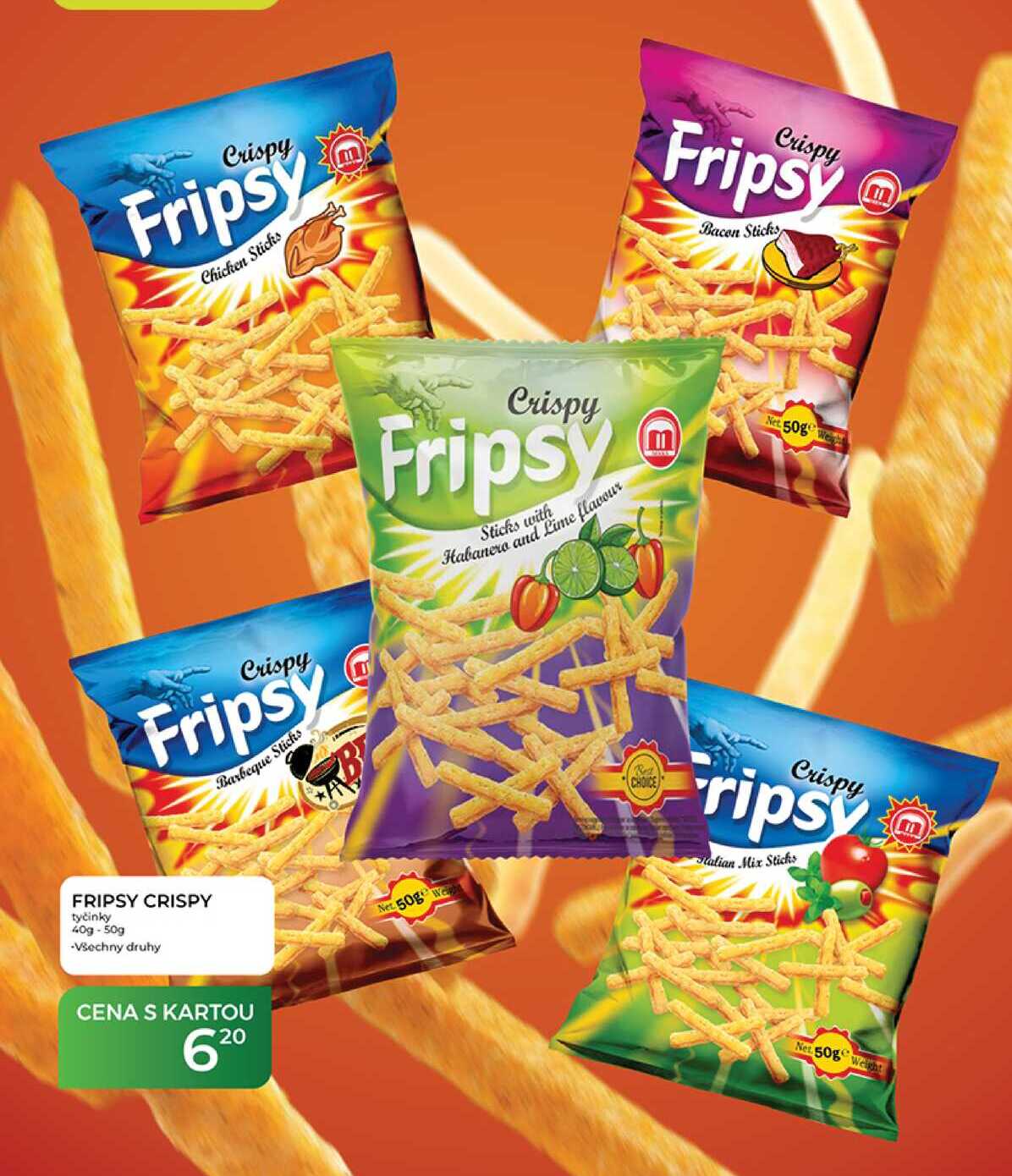 FRIPSY CRISPY tyčinky 40g-50g