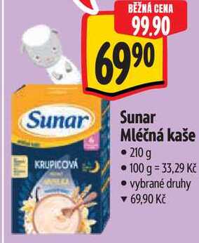 Sunar Mléčná kaše, 210 g