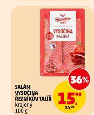 SALÁM VYSOČINA ŘEZNÍKŮV TALÍŘ, 100 g