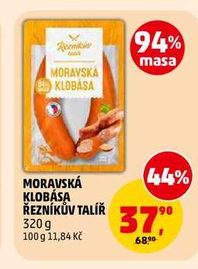 MORAVSKÁ KLOBÁSA ŘEZNÍKŮV TALÍŘ, 320 g 