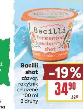 Bacilli shot zázvor, rakytník chlazené 100 ml 
