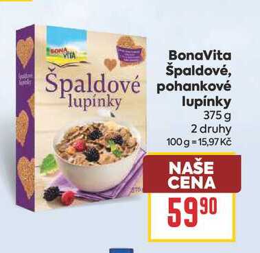 Bona Vita Špaldové, pohankové lupínky 375 g