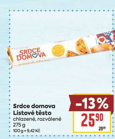 Srdce domova Listové těsto chlazené, rozválené 275 g 