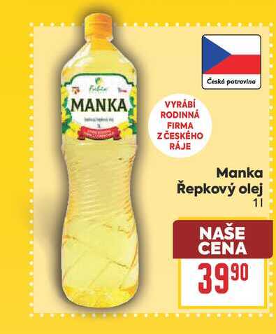 Manka Řepkový olej 1l