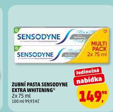 ZUBNÍ PASTA SENSODYNE EXTRA WHITENING, 2x 75 ml