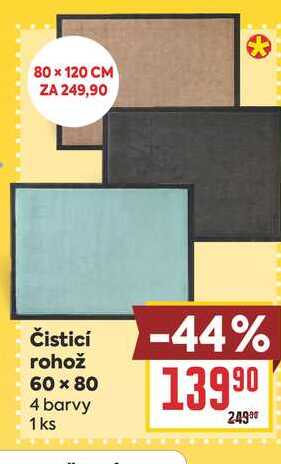 Čisticí rohož 60 × 80 4 barvy 1 ks