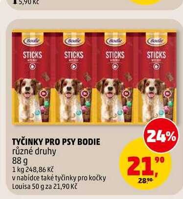 TYČINKY PRO PSY BODIE, 88 g