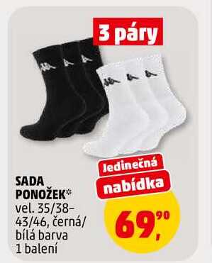 SADA PONOŽEK, 3 páry