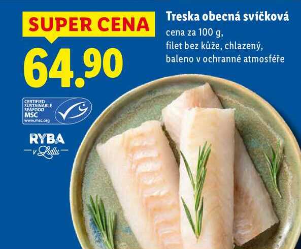 Treska obecná svíčková, cena za 100 g