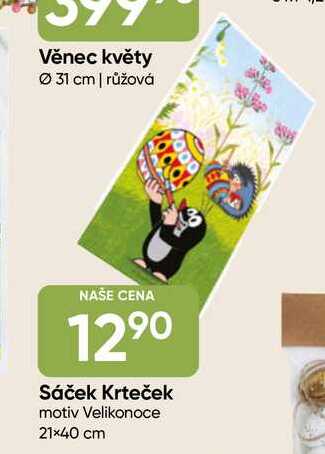 Sáček Krteček motiv Velikonoce 21×40 cm