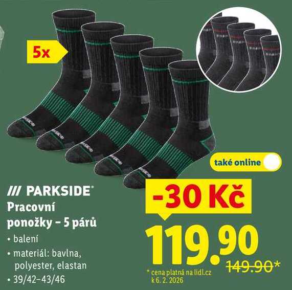 Pracovní ponožky - 5 párů 