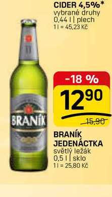BRANÍK JEDENÁCTKA světlý ležák 0,5l 
